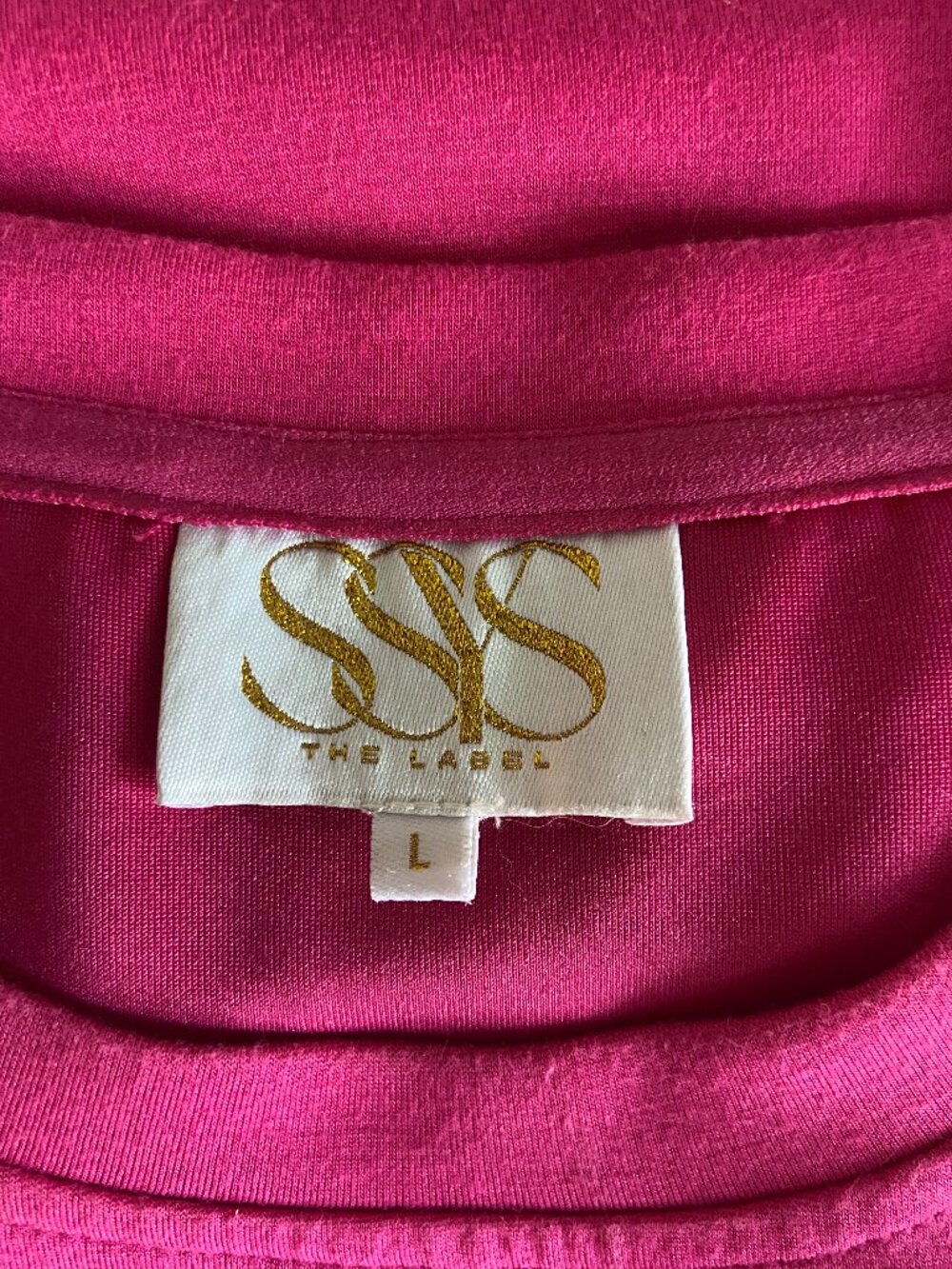 SSYS Ruffle Shoulder Air Fabric Top Dark Pink – Athleisure - Sz L